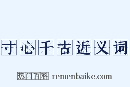 寸心千古近义词是什么意思的图片